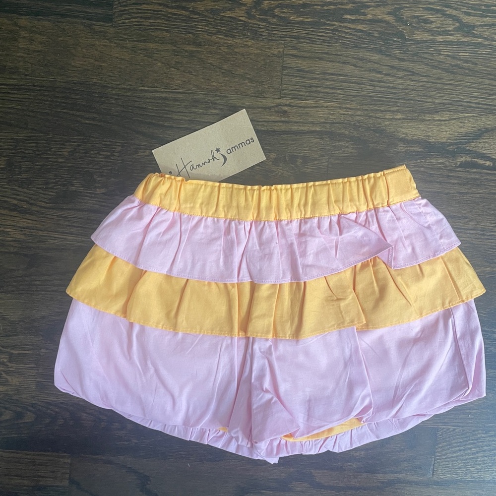 Hannah Kate Pink and Orange Ruffle Girls Shorts